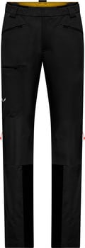 Schwarze Outdoorhose mit Salewa-Logo und mehreren Reißverschlusstaschen.