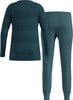 Gestreiftes Langarmshirt und Hose in Dunkelgrün.