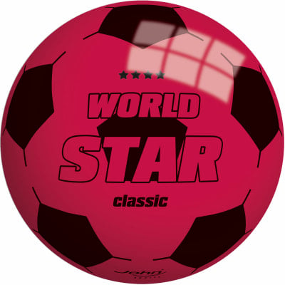 Ein pinker Fußball mit der Aufschrift WORLD STAR CLASSIC.