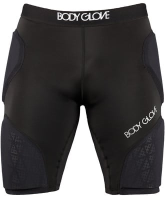 Schwarze Body Glove Shorts mit Polsterung an Hüften und Oberschenkeln.