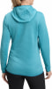 Damen dunkel-türkise Kapuzenjacke mit Rippenmuster.