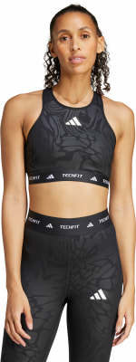 adidas TECHFIT Medium-Support High-Neck Print Sport-BH