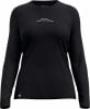 Schwarzes Damen-Langarmshirt mit Bergbild.