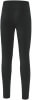 Schwarze Damen-Leggings mit hohem Bund und geformten Nähten.