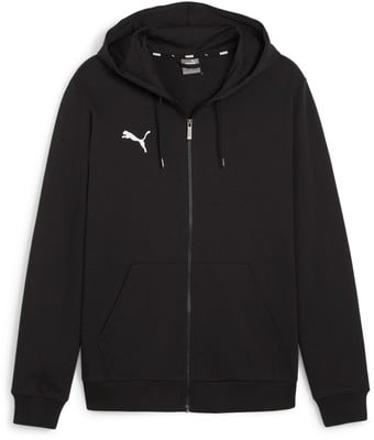 Schwarzer Puma Herren Hoodie mit Reißverschluss und Kapuze. Schwarzer Puma Herren Hoodie mit Reißverschluss und Kapuze.