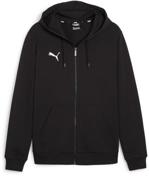 Schwarzer Puma Herren Hoodie mit Reißverschluss und Kapuze.