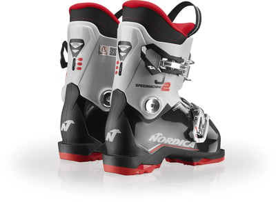 Nordica Speedmachine J2 Skischuhe mit roten und schwarzen Details. Nordica Speedmachine J2 Skischuhe mit roten und schwarzen Details.