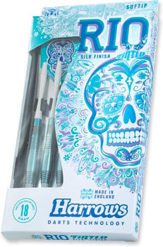 Harrows Rio Dart-Set mit Seidenfinish und Totenkopf-Design.