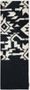 Schwarzer und weißer Schlauchschal mit geometrischem Muster und Buff-Logo.
