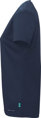 Dunkelblaues Kurzarmshirt mit dezentem Muster auf den Schultern. Dunkelblaues Kurzarmshirt mit dezentem Muster auf den Schultern.