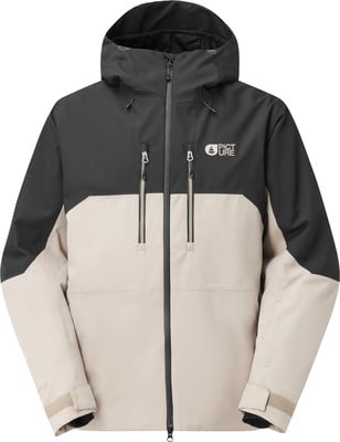 Zweifarbige Kapuzenjacke mit Logo auf der Brust.