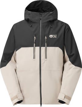 Zweifarbige Kapuzenjacke mit Logo auf der Brust.