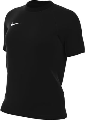 Schwarzes Damen-T-Shirt von Nike mit kurzen Ärmeln und Logo.