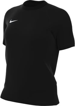 Schwarzes Damen-T-Shirt von Nike mit kurzen Ärmeln und Logo.