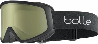 Bolle Skibrille mit schwarzem Band und grüner Linse. Bolle Skibrille mit schwarzem Band und grüner Linse.