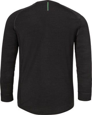 Schwarzes Langarmshirt für Herren mit grünem Detail am Rücken. Schwarzes Langarmshirt für Herren mit grünem Detail am Rücken.