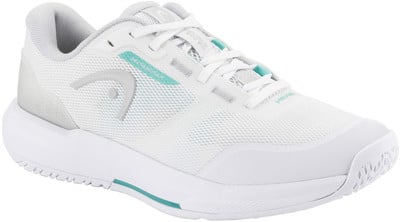 Weiße HEAD Tennisschuhe mit türkisfarbenen Details und HEAD-Logo. Weiße HEAD Tennisschuhe mit türkisfarbenen Details und HEAD-Logo.