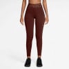 Damen-Leggings von Nike Pro in Weinrot mit Logo-Bund und kleinem Nike-Logo.
