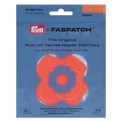 Orange Prym Textilflicken für einfache Reparaturen ohne Nähen. Orange Prym Textilflicken für einfache Reparaturen ohne Nähen.