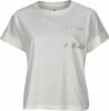 Weißes T-Shirt mit kurzen Ärmeln und dem Aufdruck 'I Move, I Train, I Rebel'.