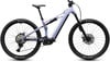 Lila vollgefederte Cube E-Bike mit matter Oberfläche und schwarzen Komponenten.