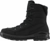 Schwarzer Winterstiefel mit Fellfutter und Schnürung.