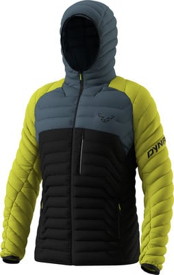 Herren-Daunenjacke mit Kapuze in Schwarz, Grau und Limettengrün. Herren-Daunenjacke mit Kapuze in Schwarz, Grau und Limettengrün.