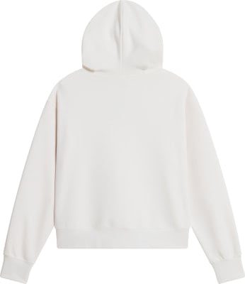 Weißer Hoodie von hinten, lockerer Schnitt. Weißer Hoodie von hinten, lockerer Schnitt.