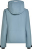 Rückansicht einer hellblauen Kapuzenjacke mit O'Neill-Logo.