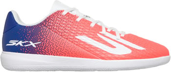 Sportschuh mit Farbverlauf von Blau zu Pink und weißem SKX-Logo.