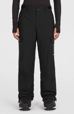 Schwarze Cargohose mit O'Neill-Logo am linken Bein.