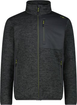 Herren dunkelgraue Fleecejacke mit Reißverschluss und Stehkragen.