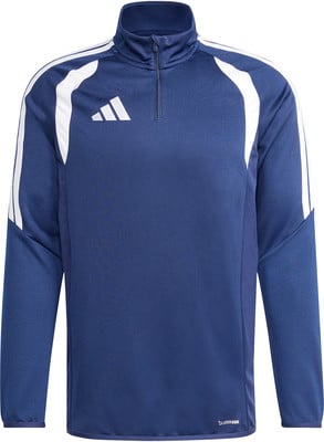 Blaue Adidas Jacke mit weißen Streifen und Logo, mit Reißverschluss. Blaue Adidas Jacke mit weißen Streifen und Logo, mit Reißverschluss.