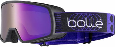 Bollé Skibrille mit violetter Spiegellinse und schwarzem Band. Bollé Skibrille mit violetter Spiegellinse und schwarzem Band.