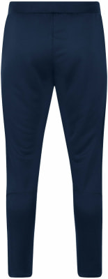 Dunkelblaue lange Hose mit elastischem Bund und schmal zulaufenden Beinen.