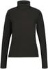 Schwarzes geripptes Rollkragen-Langarmshirt.