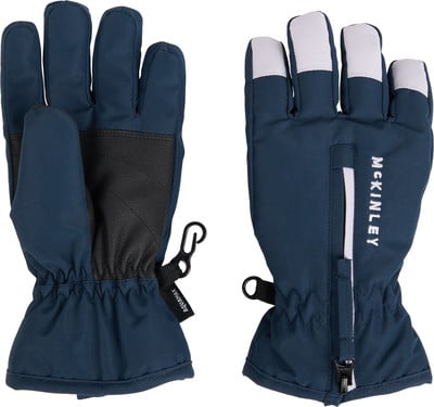 Blaue McKinley Skihandschuhe mit Aquamax-Membran und Reißverschluss. Blaue McKinley Skihandschuhe mit Aquamax-Membran und Reißverschluss.