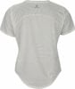 Damen-T-Shirt in Weiß mit kurzen Ärmeln und zartem Muster.