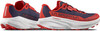 Ein Paar La Sportiva Prodigio 2 Laufschuhe in Rot und Dunkelblau.