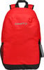 Ein roter Rucksack mit Craft-Logo und seitlichen Netztaschen.