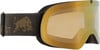 Skibrille mit Red Bull Logo und goldener Spiegellinse.
