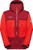 Rote Mammut Jacke mit Kapuze und zwei Reißverschlusstaschen.