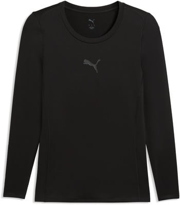 Schwarzes Langarmshirt mit Puma-Logo auf der Brust.