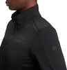 Schwarze Jacke mit hohem Kragen und Ziersteinen auf der Schulter.