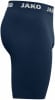 Marineblaue kurze Hose mit JAKO-Logo auf dem Bund.
