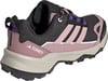 Damen-Outdoor-Schuh Adidas Terrex mit rosa Streifen und schwarzem Mesh.