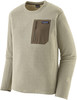 Beige Patagonia Pullover mit Textur und Reißverschlusstasche auf der Brust.