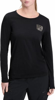Schwarzes Langarmshirt für Damen mit McKinley-Bergeprint.