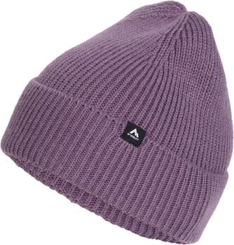 Eine lila Strickmütze von McKinley mit Markenlogo.