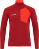 Rotes Mammut Herren-Sweatshirt mit roter Tasche und Reißverschluss am Kragen.